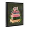 Stupell Industries Floral Fairy Book Stack Floating Frame, design by Glad You're Here Co.